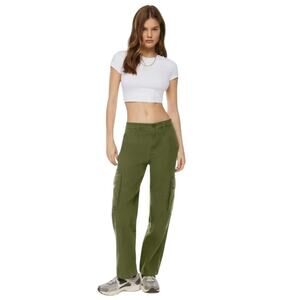 Aritzia TNA Troop Cargo Pants Green Size 4 Mid-Rise Cotton Twill Carpenter